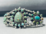 One Of The Best Vintage Native American Navajo 'Satellite' Sterling Silver Turquoise Bracelet-Nativo Arts