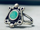 Earlier Vintage Native American Navajo Cerrillos Turquoise Sterling Silver Ring Old-Nativo Arts