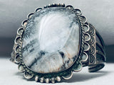 One Of The Best Ever Vintage Native American Navajo Grey Agate Sterling Silver Bracelet-Nativo Arts