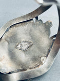 Important Dolphin Vintage Francisco Gomez Sterling Silver Turquoise Bracelet-Nativo Arts