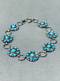 Fabulous Vintage Native American Navajo Sleeping Beauty Turquoise Sterling Silver Link Bracelet-Nativo Arts