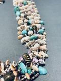 200 Grams Santo Domingo Turquoise Shell Hand Woven Necklace-Nativo Arts