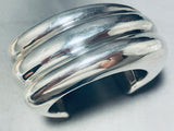 One Of The Coolest Vintage Southwest Sterling Silver Bracelet Cuff-Nativo Arts