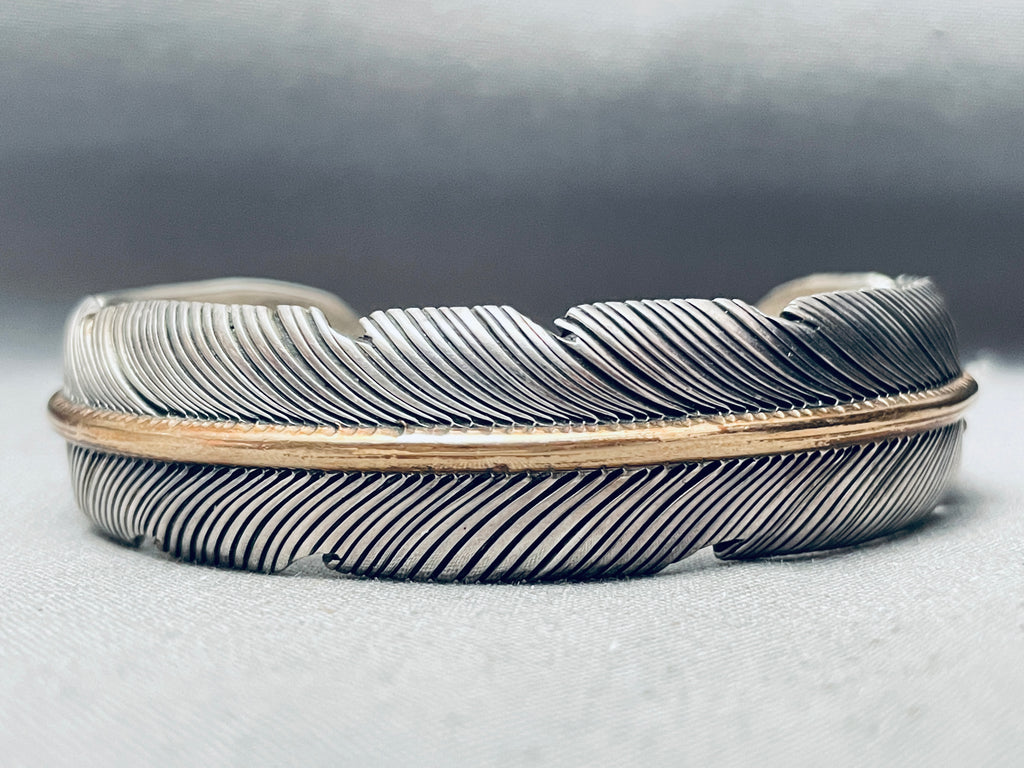 Hand Stamped Intricate Feather Vintage Native American Navajo