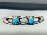 Linda Marble Vintage Native American Navajo Sleeping Beauty Turquoise Sterling Silver Bracelet-Nativo Arts