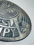 Grumpy!! :) Vintage Native American Hopi Sterling Silver Buckle 'Grumpy' Signed-Nativo Arts