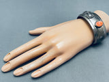 Most Beautiful Vintage Native American Navajo Feather Spiny Oyster Sterling Silver Bracelet-Nativo Arts