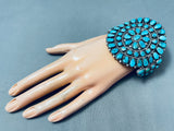 Museum Quality Vintage Native American Navajo Mid Century Turquoise Sterling Silver Bracelet