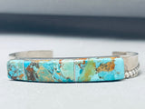 7 Inch Wrist Sleek Vintage Native American Navajo Turquoise Sterling Silver Bracelet-Nativo Arts