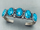 One Of The Best Vintage Native American Navajo Spiderweb Turquoise Sterling Silver Bracelet-Nativo Arts