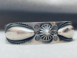 1920's Vintage Native American Navajo Hand Tooled Sterling Silver Bracelet Cuff-Nativo Arts