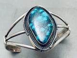 Important Indian Mountain Turquoise Vintage Native American Navajo Sterling Silver Bracelet-Nativo Arts