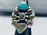 Native American Nothern Star Navajo Green Turquoise Sterling Silver Ring-Nativo Arts