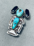 One Of The Coolest Vintage Native American Navajo Turquoise Sterling Silver Maiden Pins-Nativo Arts