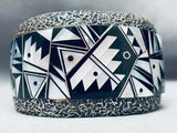 The Best 6 Inch Wrist Vintage Native American Navajo Inlay Sterling Silver Bracelet-Nativo Arts