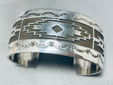 Remarkable Native American Navajo Sterling Silver Bracelet Signed Fred Douglas-Nativo Arts