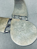 Rare Vintage Native American Hopi Sterling Silver Chiseled Overlay Sunface Necklace-Nativo Arts