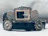 Anito Ohlingues Vintage Native American Navajo Sterling Silver Hand Tooled Concho Belt-Nativo Arts