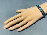 Marvelous Vintage Native American Navajo Bisbee Turquoise Sterling Silver Bracelet-Nativo Arts
