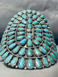 Vintage Native American Navajo Royston Turquoise Cluster Sterling Silver Cuff Bracelet-Nativo Arts