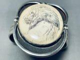 Most Intricate Hand Carved Lion Vintage Native American Navajo Sterling Silver Bracelet-Nativo Arts