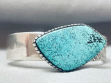 Important Christin Wolf Vintage Spiderweb Turquoise Sterling Silver Bracelet-Nativo Arts
