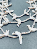 Dolphin And Bird Fetish!! Vintage Native American Zuni Hand Carved Sterling Silver Necklace-Nativo Arts