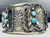 123 Gram Jaw Dropping Navajo Turquoise Sterling Silver Butterfly Bracelet-Nativo Arts