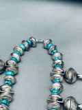 457 Gram San Felipe Navajo Turquoise Sterling Silver Squash Blossom Necklace-Nativo Arts