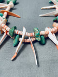 One Of The Best Vintage Santo Domingo Turquoise Shell Silver Necklace