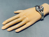 Larson Lee Native American Navajo Wildhorse Sterling Silver Bracelet-Nativo Arts