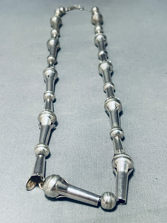 One Of The Most Unique Ever Vintage Native American Navajo Sterlingsilver Squash Necklace-Nativo Arts