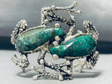 Manuel Porcayo Frog Sterling Silver Turquoise Bracelet-Nativo Arts