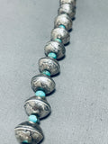 Heavy 182 Grams Native American Navajo Coin Turquoise Sterling Silver Necklace-Nativo Arts