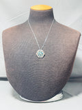Special Vintage Native American Navajo Turquoise Sterling Silver Flower Necklace-Nativo Arts
