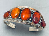 One Of The Best Ever Vintage Native American Navajo Amber Sterling Silver Bracelet-Nativo Arts