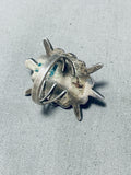 Whimsical Vintage Native American Navajo Turquoise Jet Shell Sterling Silver Turtle Ring-Nativo Arts