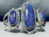 Gorgeous!! Vintage Native American Navajo Purple Mohave Sterling Silver Bracelet-Nativo Arts