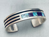 6 Inch Wrist Vintage Native American Navajo Inlay Turquoise Sterling Silver Bracelet-Nativo Arts