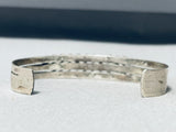 Early 1900's Vintage Native American Zuni Dishta Family Turquoise Sterling Silver Bracelet-Nativo Arts
