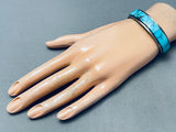 5.5 Inch Wrist Vintage Native American Navajo Spiderweb Turquoise Sterling Silver Bracelet-Nativo Arts