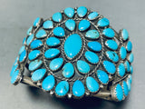Museum Vintage Native American Navajo Turquoise Sterling Silver Tear Bracelet-Nativo Arts