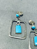 Special Vintage Native American Navajo Sleeping Beauty Turquoise Sterling Silver Dangle Earrings-Nativo Arts