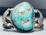 Rare Ithaca Peak Turquoise Vintage Native American Navajo Sterling Silver Bracelet-Nativo Arts
