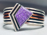 The Coolest Vintage Native American Navajo Charoite Sterling Silver Bracelet-Nativo Arts