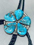 One Of The Coolest Vintage Native American Navajo Turquoise Sterling Silver Bolo Tie This Year!-Nativo Arts