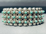Native American One Of The Best Vintage Turquoise Eye Sterling Silver Clasp Bracelet-Nativo Arts