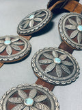 628 Grams Vintage Native American Navajo Turquoise Sterling Silver Concho Belt-Nativo Arts
