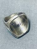 One Of The Best Vintage Native American Navajo Turquoise Pearl Sterling Silver Ring-Nativo Arts