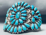 One Of The Best Vintage Navajo Turquoise Cluster Sterling Silver Bracelet-Nativo Arts